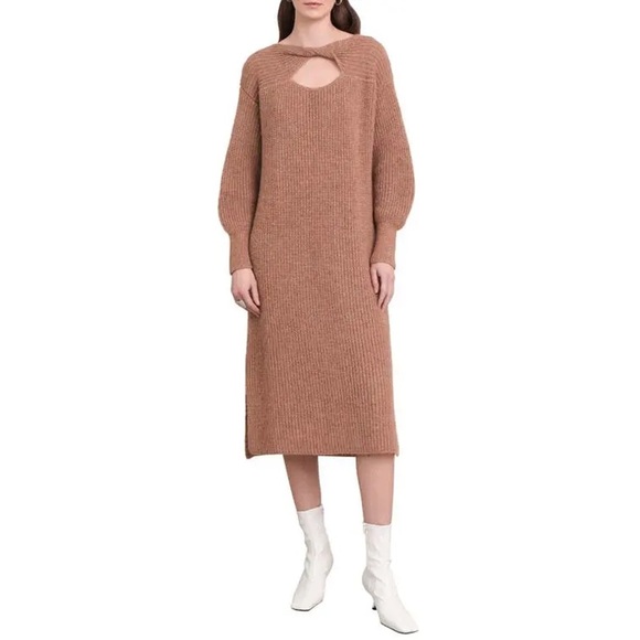Eleven Six - Beth Baby Alpaca-blend Balloon Sleeve Sweater Dress - Camel - Picture 1 of 12